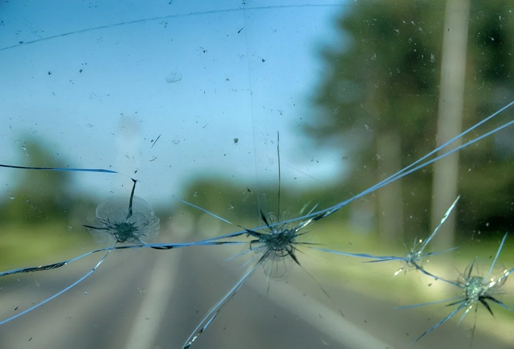 Broken Car Windshield After Car Accident
